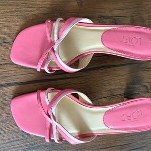 LOFT Vibrant Pink Strappy Sandals
